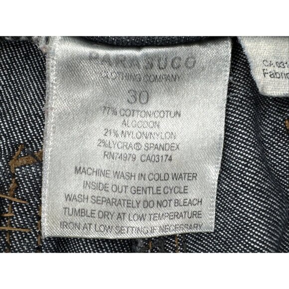 Y2K Parasuco Denim Jeans 31x33 Stretch Snap Open Flared Fringe Rhinestone Hippie - Picture 6 of 16